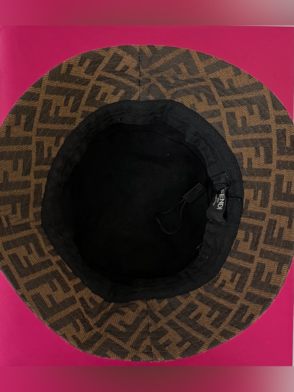 Fendi Unisex Brown Monogram Textile Bucket Hat/Made in Italy Excellent Condition - Picture 4 of 10